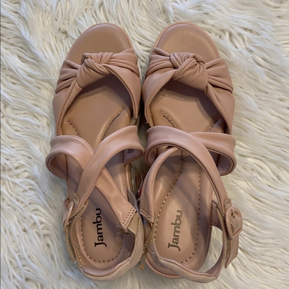 Jambu Women's Blush Wedge Sandals leather upper size 8M brand new - Picture 10 of 12